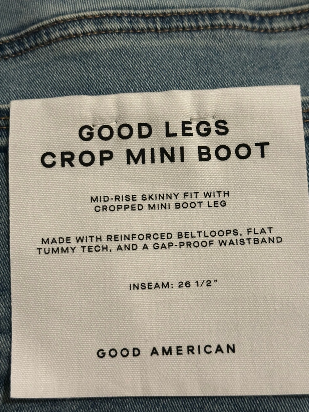 Good American Women's Good Legs Cropped Mini Boot Jeans blue670 - Picture 8 of 13